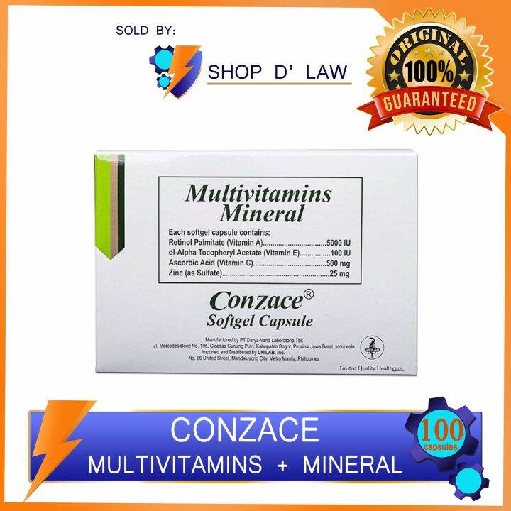 Conzace Multivitamins + Mineral (100 Softgel Capsules) Lazada PH
