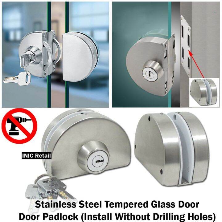 [100 ORIGINAL] DAIZEN HEAVY DUTY STAINLESS STEEL GLASS DOOR LOCK / PAD