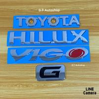 โลโก้* Hilux + vigo + toyota + G ( 1 ชุด มี 4 ชิ้น ) สีชุบโครเมี่ยม