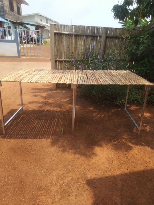 ชุดโต๊ะตลาดนัด-ไม้ไผ่-ขนาดกว้าง1เมตรยาว2เมตรสูง0-8เมตร