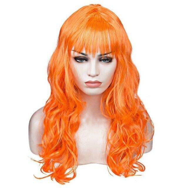 Synthetic Fake wig Orange Cospay Wig Costume Party Lazada PH