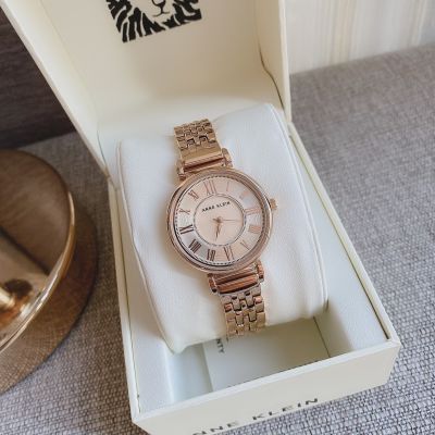ของแท้100% นาฬิกาข้อมือ ของแท้ Anne Klein Womens Bracelet Watch กล่องแบรนด์ AK/2158RG