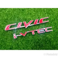 โลโก้ CIVIC I VTEC สำหรับรุ่นFD ทำจากโลหะ1ชุด2ชิ้น