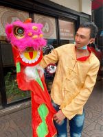 ?หัวสิงโต มีผ้า (หัวเด็ก)สีชมพู #เชิดสิงโต #ตรุษจีน #ปีใหม่จีน #ของมงคล ขนาดความกว้าง 30CM ความสูง30CM หรือขนาด 8นิ้ว