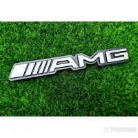 (1ชิ้น) โลโก้ AMG ทำจากอลูมิเนียม กว้าง18.0cm สูง2.5cm