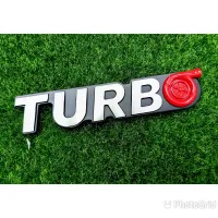 (1ชิ้น) โลโก้ TURBO ทำจากอลูมิเนียม กว้าง16.0cm สูง3.2cm