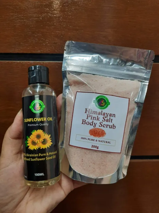 SALT SCRUB WITH SUNFLOWER OIL (200G HIMALAYAN SALT BODY EXFOLIATING
