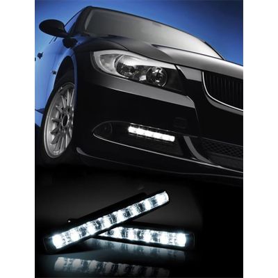 ไฟเดย์ไลท์ LED ไฟ DRL daytime running lights 2 Way function 6 จุด กันน้ำ 100 % (1คู่) แสงสีขาว