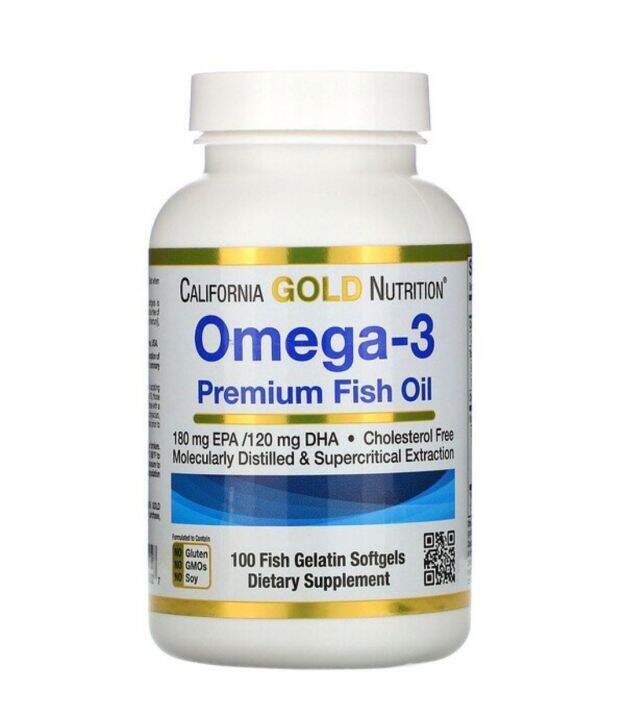 California Gold Nutrition Omega-3 Premium Fish Oil 180mg EPA 120mg DHA ...