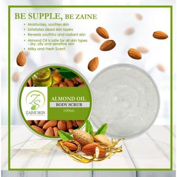 Zaine Skin Almond Oil Body Scrub 100g Lazada PH
