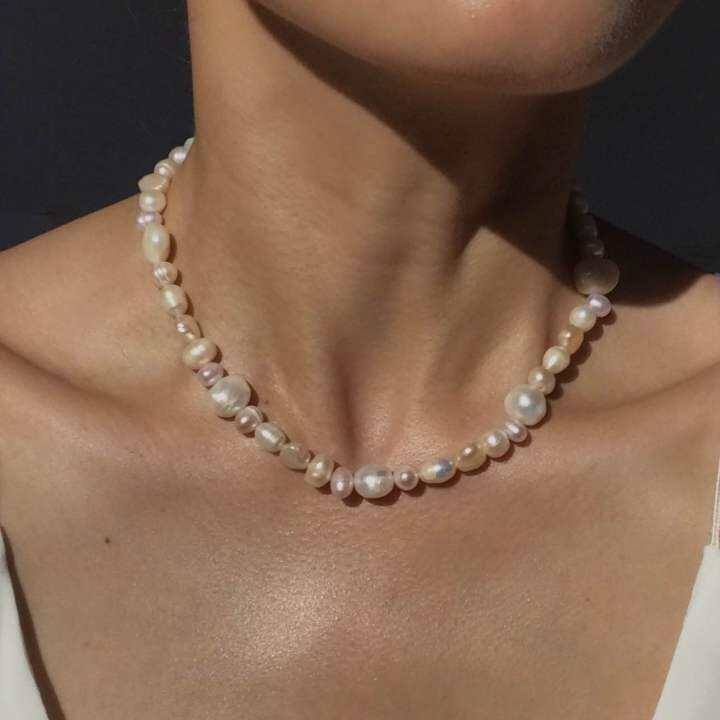 Sandy Mixed Pearl Necklace Lazada PH