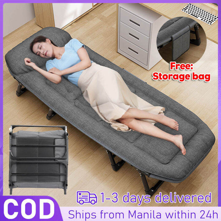 Upgrade Folding Bed Single Heavy Duty with Foam Mattress and Storage