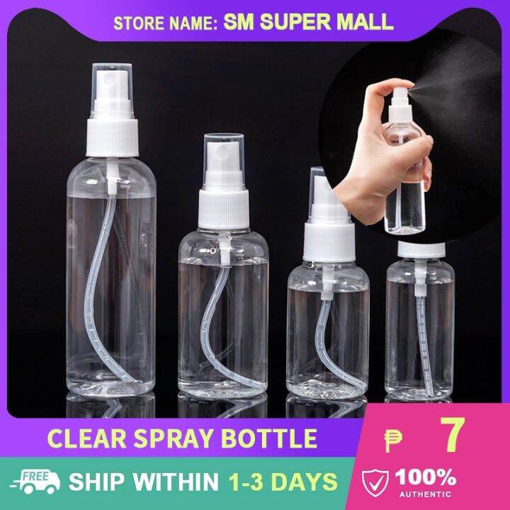 【30/50/100ml】Portable Clear Spray Bottle Refillable Leakproof Plastic