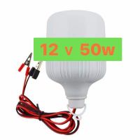 หลอดไฟLED12ｖแสงสีขาวพร้อมสายปากคีบแบตยาว1เมตร/ 50W