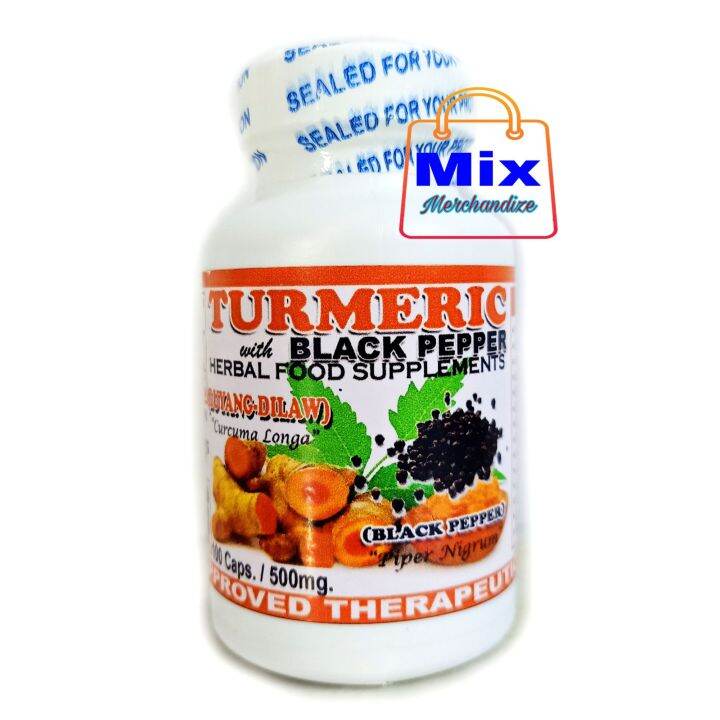 Turmeric with Black Pepper Capsule (100 Capsules x 500mg) Lazada PH