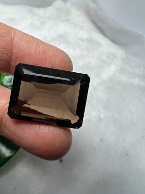 Smoky quartz 1 pieces สโมคกี้พลอย ควอตซ์ Smoky 15x22 มิลลิเมตร..(1 เม็ด) MM หนักรวม 34 กะรัต รูป OCTAGON สำหรับตัดสำเร็จ