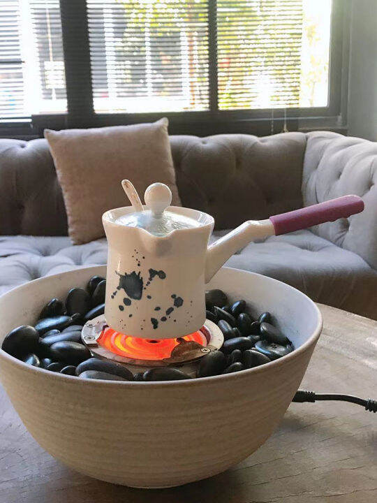 High Quality Export Ceramic Small Milk Boiling Pot Long Handle Pot Heat