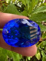 ROYAL Blue Topaz 112 กะรัต ( CARATS) 28X26 มิลลิเมต รMM..(1 เม็ด)    สี บลูโทพาส พลอย BLUE TOPAZ CULTURE STONE