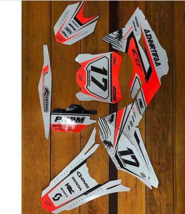 DECAL CRF 150L FULL BODY PUTIH KOMBINASI SUPER GLOSSY | Lazada Indonesia