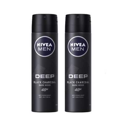 Nivea นีเวีย เมน ดีพ แบล็ค สเปรย์ 150 ml x 2 ระงับกลิ่นกาย สำหรับผู้ชาย 150 มล. 2 ชิ้น
