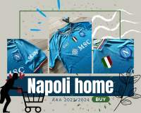 เสื้อฟุตบอล นาโปลี ชุดเหย้า ปี2023/2024 เกรดแฟนบอล NAPOLI HOME 2023/2024 (AAA)