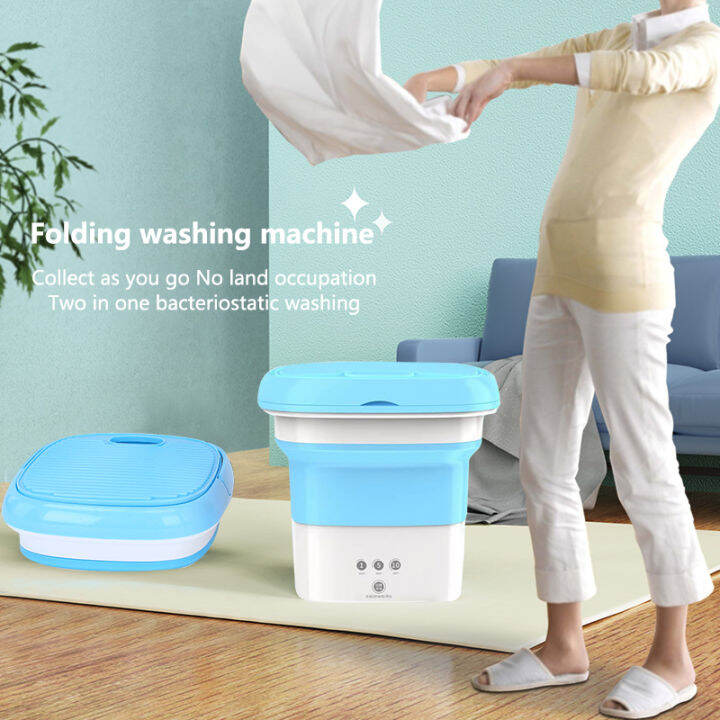 Gardening 4.5L Mini Foldable Washing Machine with Dryer Portable Sale with Blue Light