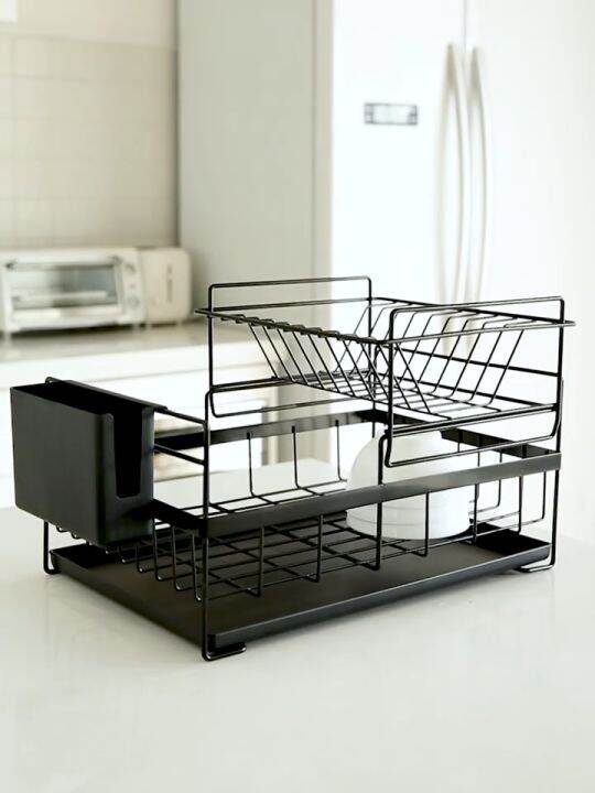 🌾READY STOCK🌾 Carbon Steel Dish Rack Pull Out Tray DIsh Storage Rack