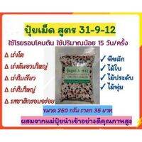 ปุ๋ยเม็ดสูตร 31-9-12 ไนโตรเจนสูงพิเศษ ขนาด 200 กรัม สำหรับผัก ไม้ใบ ไม้ประดับ ไม้พุ่ม เร่งใบ เร่งเขียว เร่งต้น เร่งโต