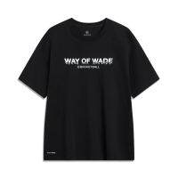 LI-NING Wade เสื้อวัฒนธรรมแขนสั้นใส่สบายให้ความรู้สึกเย็นสำหรับผู้ชายเสื้อผู้ชายคอกลมทรงหลวมระบายอากาศ ahst325