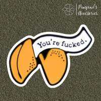 ʕ •ᴥ•ʔ ✿ พร้อมส่ง : เข็มกลัดลายคุ๊กกี้เสี่ยงทาย “You’re f*cked.” | “You’re f*cked.” Fortune Cookie Enamel Brooch Pin.