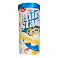 YBC CHIP STAR มันฝรั่งญี่ปุ่น มันฝรั่งแผ่นบางกรอบ รสซีฟู๊ด (กุ้ง,หอยเชลล์,หมึก) กระป๋องขนาด50กรัม ขนมญี่ปุ่น ขนมนำเข้า