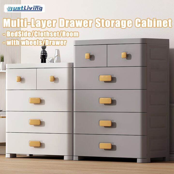 JustLiving 3/4/5/6 Layer 50cm Width Drawer with Wheels Large