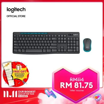 Logitech Wireless Keyboard and Mouse Combo for Windows, 2.4 GHz Wireless,  Compact Mouse, 8 Multimedia and Shortcut Keys, 2-Year Battery Life, for PC,  Laptop 
