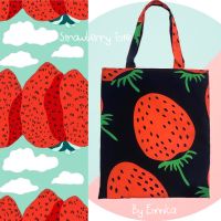 Tote กระเป๋าลายสตอเบอรรี่ Strawberry style marimekko ver.1