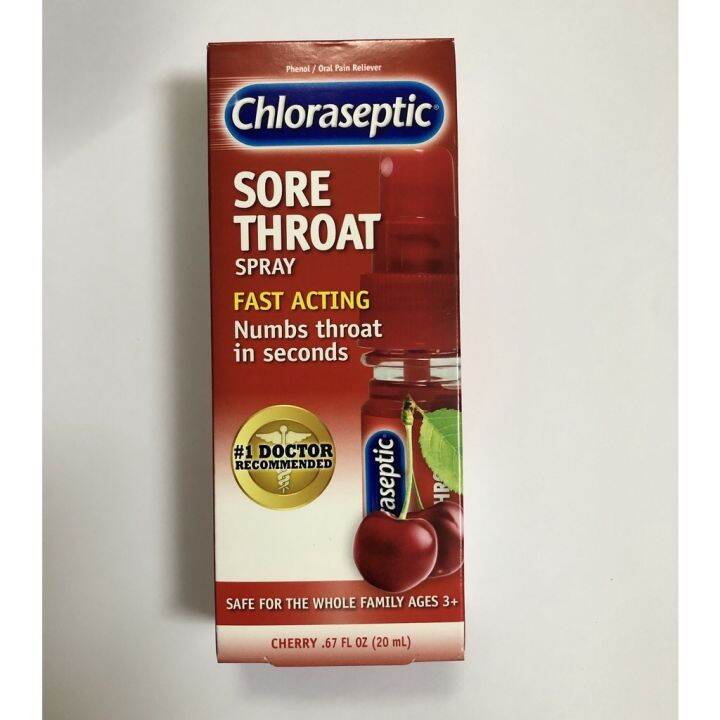 Chai xịt giảm đau họng chloraseptic sore throat cherry 20ml USA hương