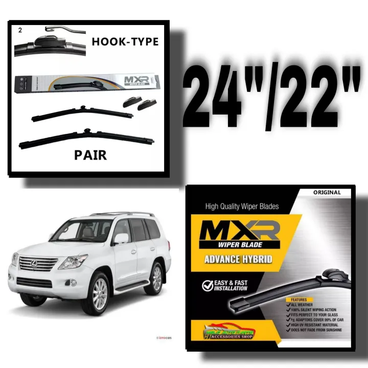 LEXUS LX570 20082019 Hook Ulock 2 MXR Wiper Advance Hybrid All Weather 2pcs Wipers Blade 24/