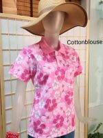 Cottonblouse #SK019 โปโลฮาวาย ญ. ลายดอก แขนสั้น casual style เกรดพรีเมี่ยม