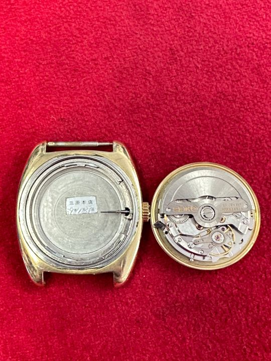 seiko-ks-hi-beat-28800รอบ-ชั่วโมง-king-seiko-25-jewels-automatic-ฝาหลังเหรียญทอง-ตัวเรือนทองหุ้ม-นาฬิกาผู้ชาย-มือสองของแท้