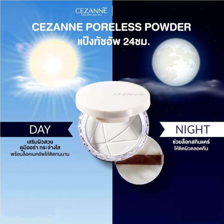 cezanne-poreless-powder-clear-เซซาน-พอเลท-พาวเดอร์-เคลียร์-แป้งอัดแข็งโปร่งแสง-สูตรคุมมัน-อำพรางรูขุมขน-ขนาด-8-กรัม