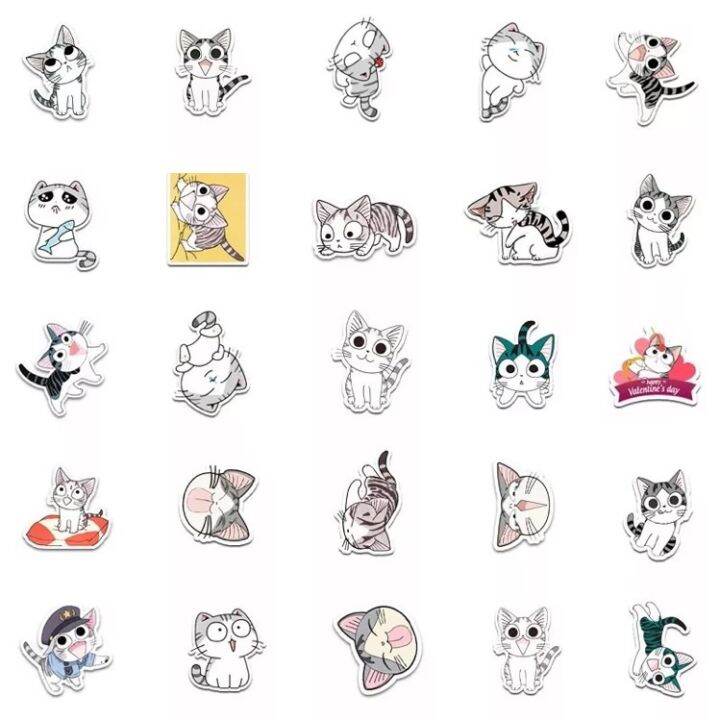 sticker-สติ๊กเกอร์-น้องแมวน่ารัก-365-น้องแมว-50ชิ้น-น้องน่ารักมาก-น้อง-แมว-น่ารัก-cat-น้อน-แมว-เหมียว-แมว-แมวส้ม