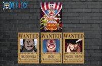 Poster One Piece WANTED โปสเตอร์วันพีซ ขนาดเล็ก ใบค่าหัวล่าสุดของกลุ่ม Cross Guild 1ชุด/4ชิ้น ผลิตจากกระดาษ ArtCard แข็ง