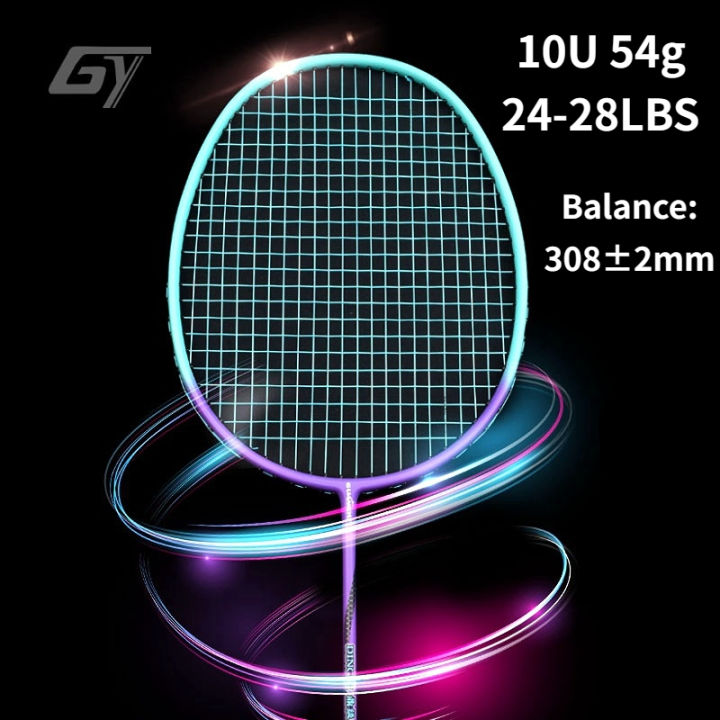 GY 10U 54g Super Light Japan Carbon Fiber Badminton Racket 24-28LBS ...
