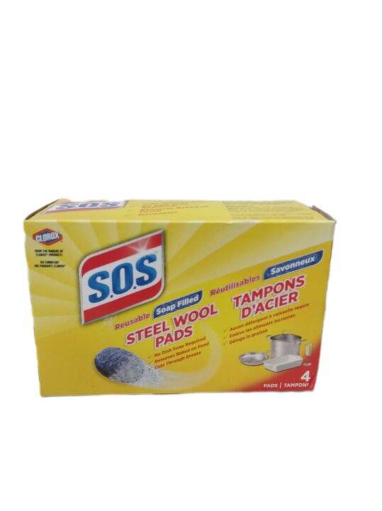 S.O.S Steel Wool Pads Reusable Soap Filled Lazada PH