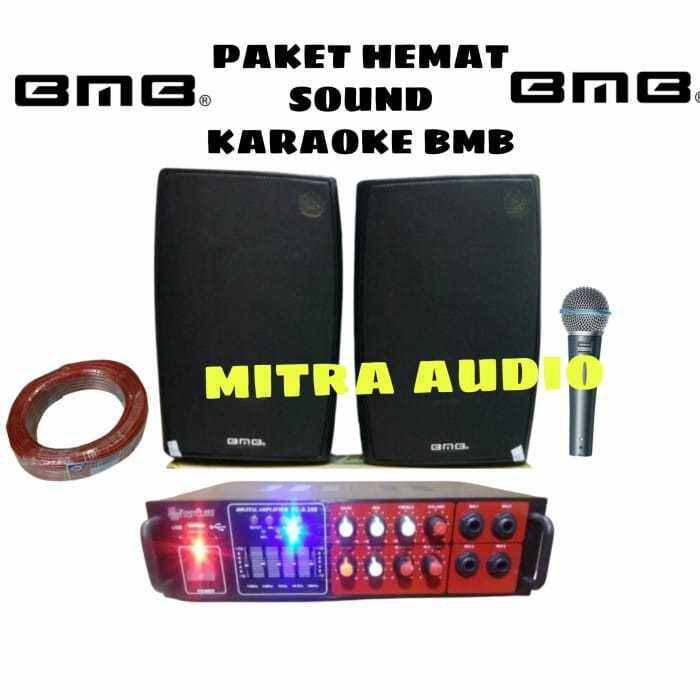 paket karaoke Rumahan Speaker BMB 5 INC Dan Amplifer Bluethoot