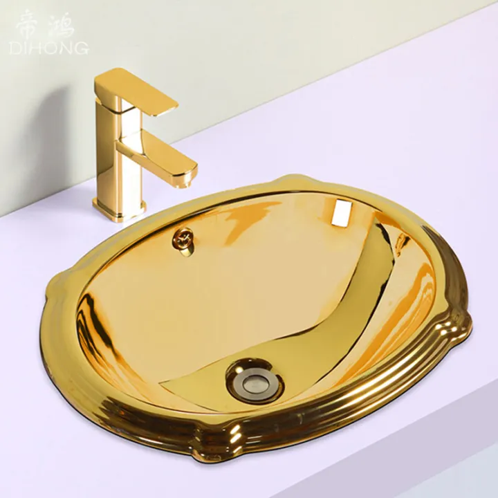 EuropeanStyle round Counter Basin Ceramic Wash Basin Embedded Small