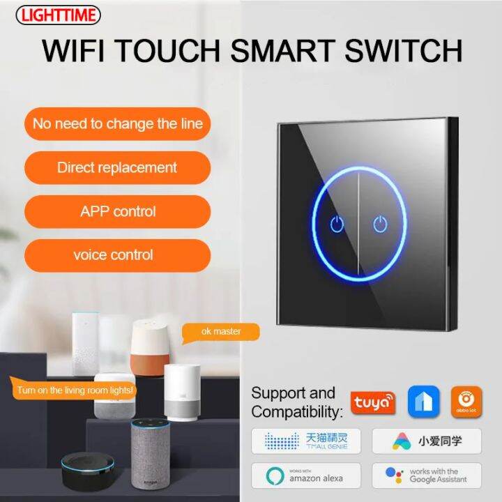 10A Tuya Wifi Smart Swich EU 1/2/3Gang Light Switch APP Remote Voice ...