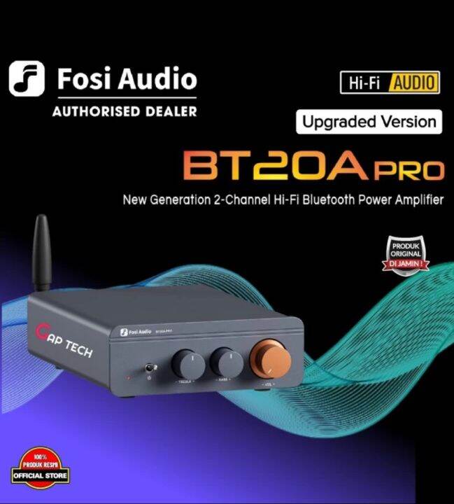 Fosi Audio BT20A Pro 2 - Channel Hi-Fi Bluetooth Power Amplifier ...