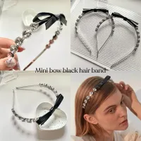 MISSGIRL - Bow black x poyy hair band ที่คาดผมโบว์