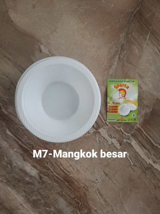 Mangkok Plastik Besar Putih Susu M7 50pcs Pak Lazada Indonesia