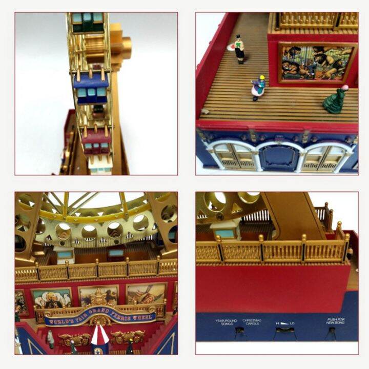 Mr.christmas กล่องดนตรีชิงสวรรค์หมุนไฟฟ้ากล่องดนตรีแปดโทนของขวัญวันเกิด ...